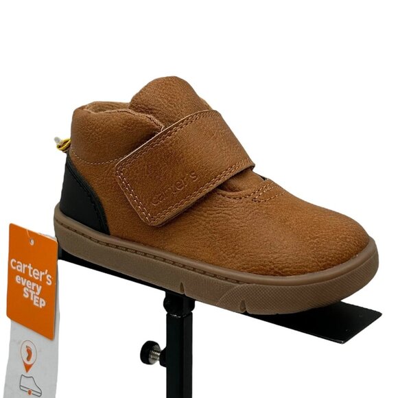 Carter's Baby Boys Slip-On Ankle Boots Size 6 Tan-Brown Casual Lightweight - Picture 1 of 13
